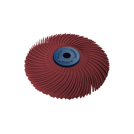 Dedeco Sunburst Radial Bristle Discs 3 in Curved Tc 3-Ply Red 220 Grit A/O 1/Unit 1333